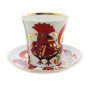 Porzellantasse mit Untertasse Form Leningradski Dekor Roter Hahn