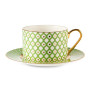 Knochenporzellan-Tasse mit Untertasse Form Idylle Dekor Lime-1